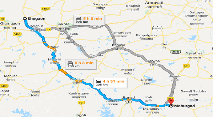 Shegaon To Mahurgad